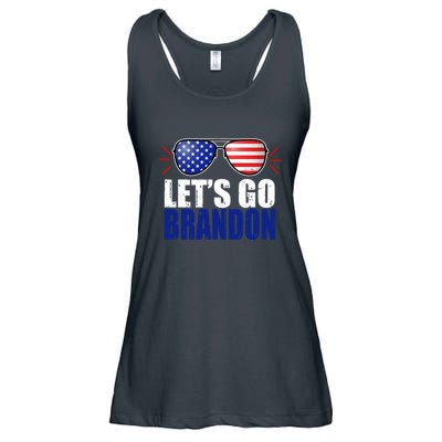 Lets Go Brandon American Flag Aviator Shades FJB Chant Ladies Essential Flowy Tank
