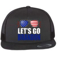 Lets Go Brandon American Flag Aviator Shades FJB Chant Flat Bill Trucker Hat