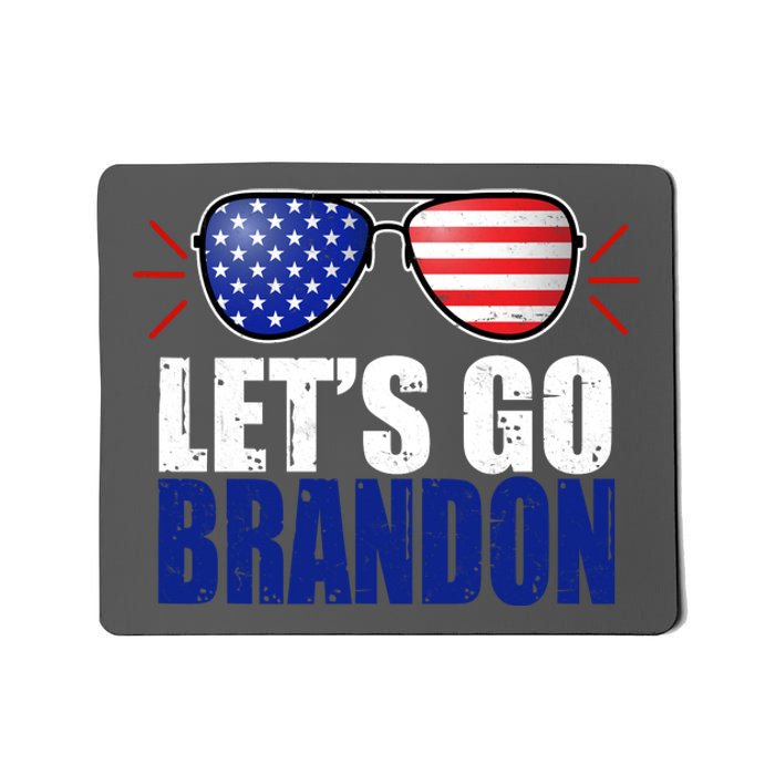 Lets Go Brandon American Flag Aviator Shades FJB Chant Mousepad