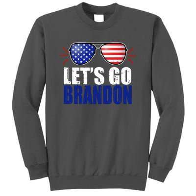 Lets Go Brandon American Flag Aviator Shades FJB Chant Tall Sweatshirt