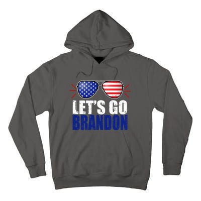 Lets Go Brandon American Flag Aviator Shades FJB Chant Tall Hoodie