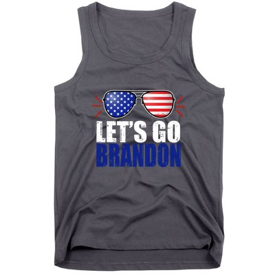 Lets Go Brandon American Flag Aviator Shades FJB Chant Tank Top