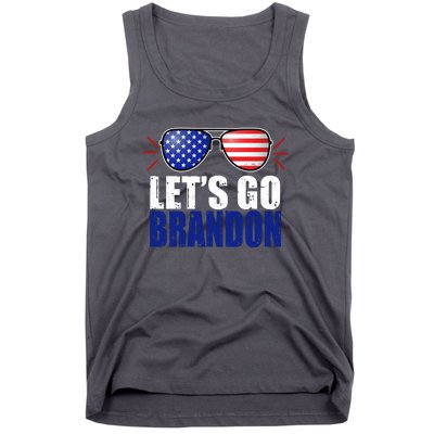 Lets Go Brandon American Flag Aviator Shades FJB Chant Tank Top