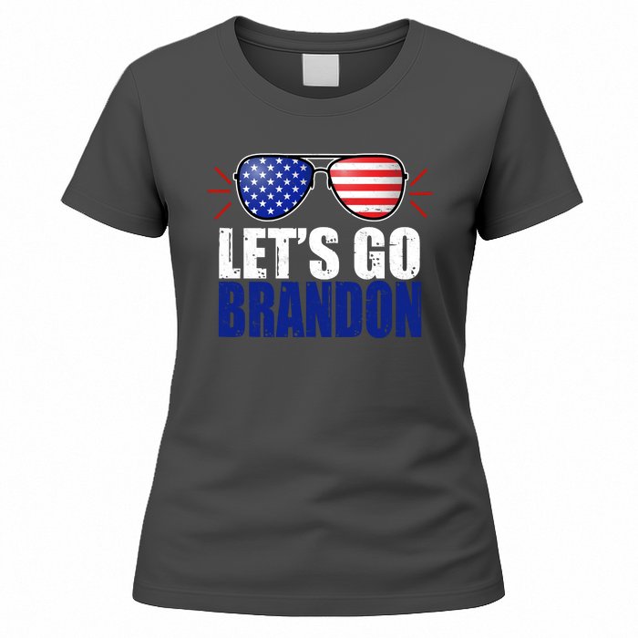 Lets Go Brandon American Flag Aviator Shades FJB Chant Women's T-Shirt