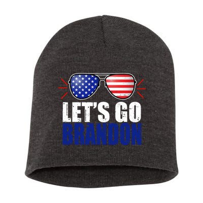 Lets Go Brandon American Flag Aviator Shades FJB Chant Short Acrylic Beanie