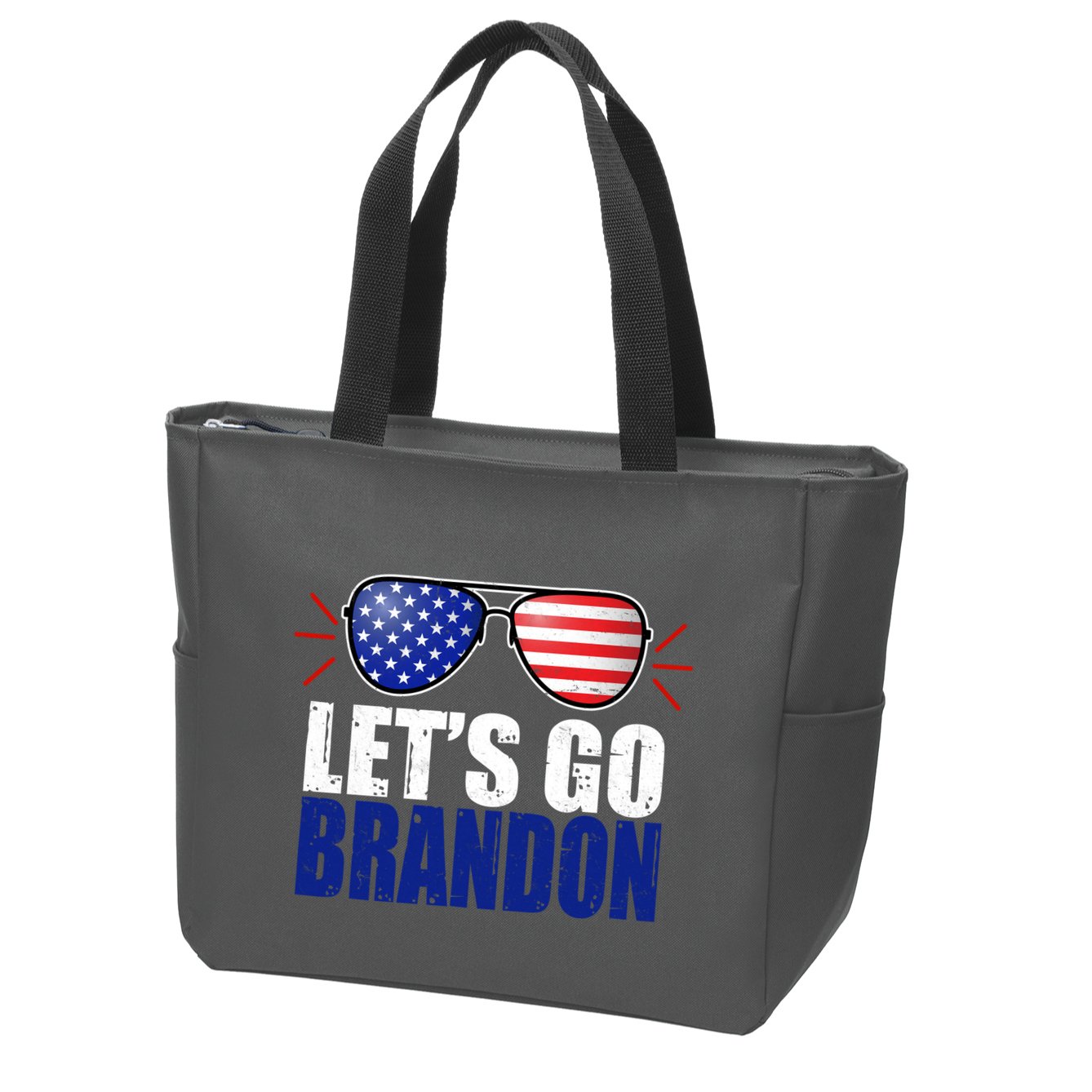 Lets Go Brandon American Flag Aviator Shades FJB Chant Zip Tote Bag