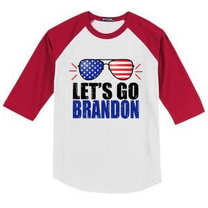 Lets Go Brandon American Flag Aviator Shades FJB Chant Kids Colorblock Raglan Jersey