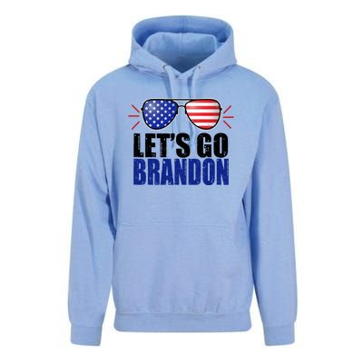 Lets Go Brandon American Flag Aviator Shades FJB Chant Unisex Surf Hoodie