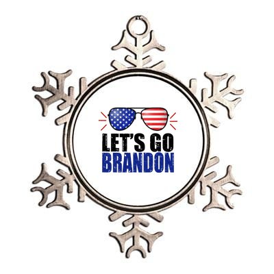 Lets Go Brandon American Flag Aviator Shades FJB Chant Metallic Star Ornament