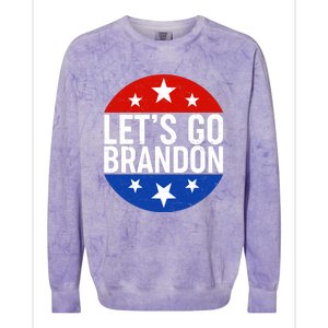 Lets Go Brandon Emblem FJB Chant Colorblast Crewneck Sweatshirt