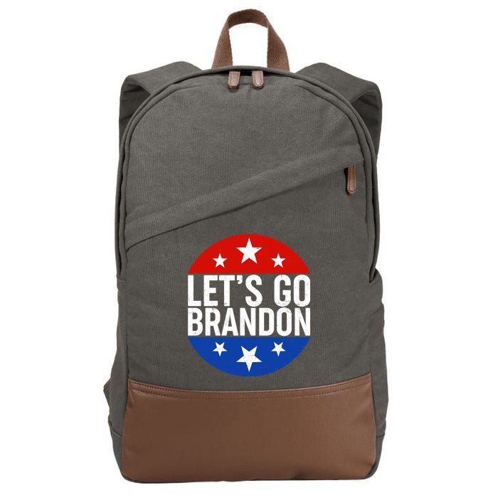 Lets Go Brandon Emblem FJB Chant Cotton Canvas Backpack