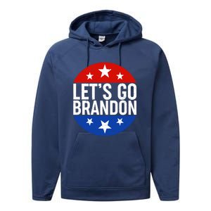 Lets Go Brandon Emblem FJB Chant Performance Fleece Hoodie