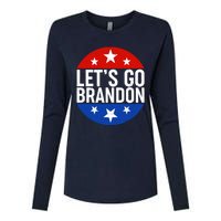 Lets Go Brandon Emblem FJB Chant Womens Cotton Relaxed Long Sleeve T-Shirt