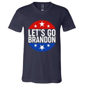 Lets Go Brandon Emblem FJB Chant V-Neck T-Shirt