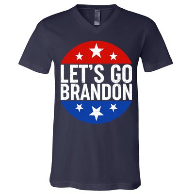 Lets Go Brandon Emblem FJB Chant V-Neck T-Shirt