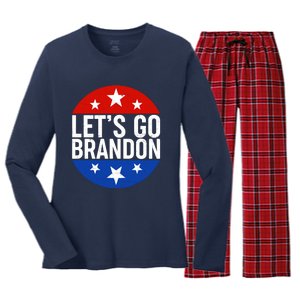 Lets Go Brandon Emblem FJB Chant Women's Long Sleeve Flannel Pajama Set 