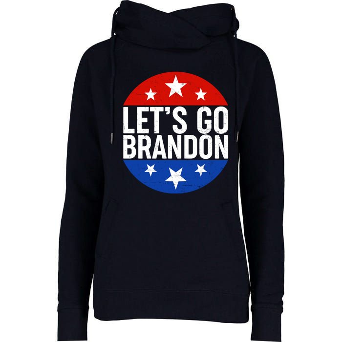 Lets Go Brandon Emblem FJB Chant Womens Funnel Neck Pullover Hood