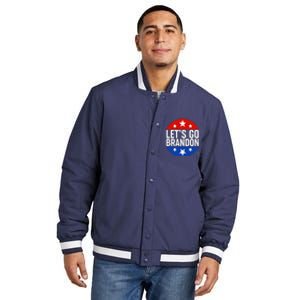 Lets Go Brandon Emblem FJB Chant Insulated Varsity Jacket