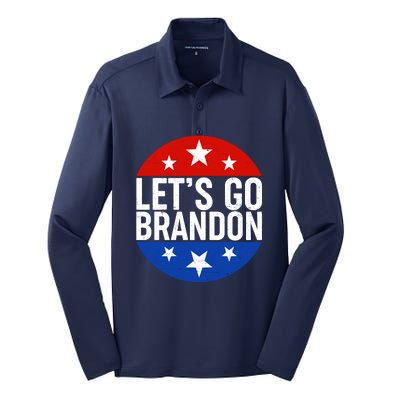 Lets Go Brandon Emblem FJB Chant Silk Touch Performance Long Sleeve Polo