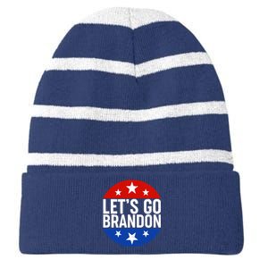 Lets Go Brandon Emblem FJB Chant Striped Beanie with Solid Band