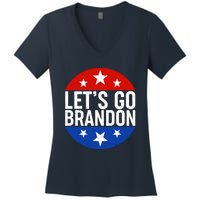 Lets Go Brandon Emblem FJB Chant Women's V-Neck T-Shirt