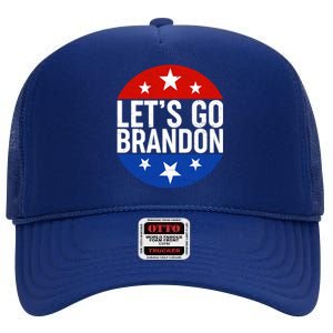 Lets Go Brandon Emblem FJB Chant High Crown Mesh Back Trucker Hat