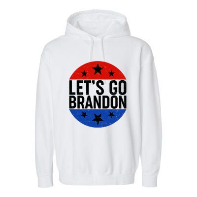 Lets Go Brandon Emblem FJB Chant Garment-Dyed Fleece Hoodie