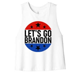 Lets Go Brandon Emblem FJB Chant Women's Racerback Cropped Tank