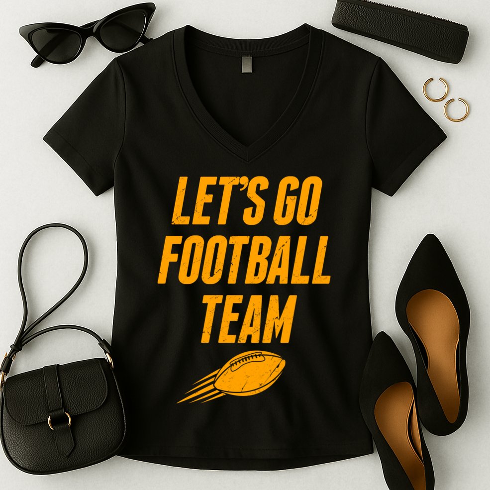 Let's Go Football Team Washington Football Fan Women's V-Neck T-Shirt