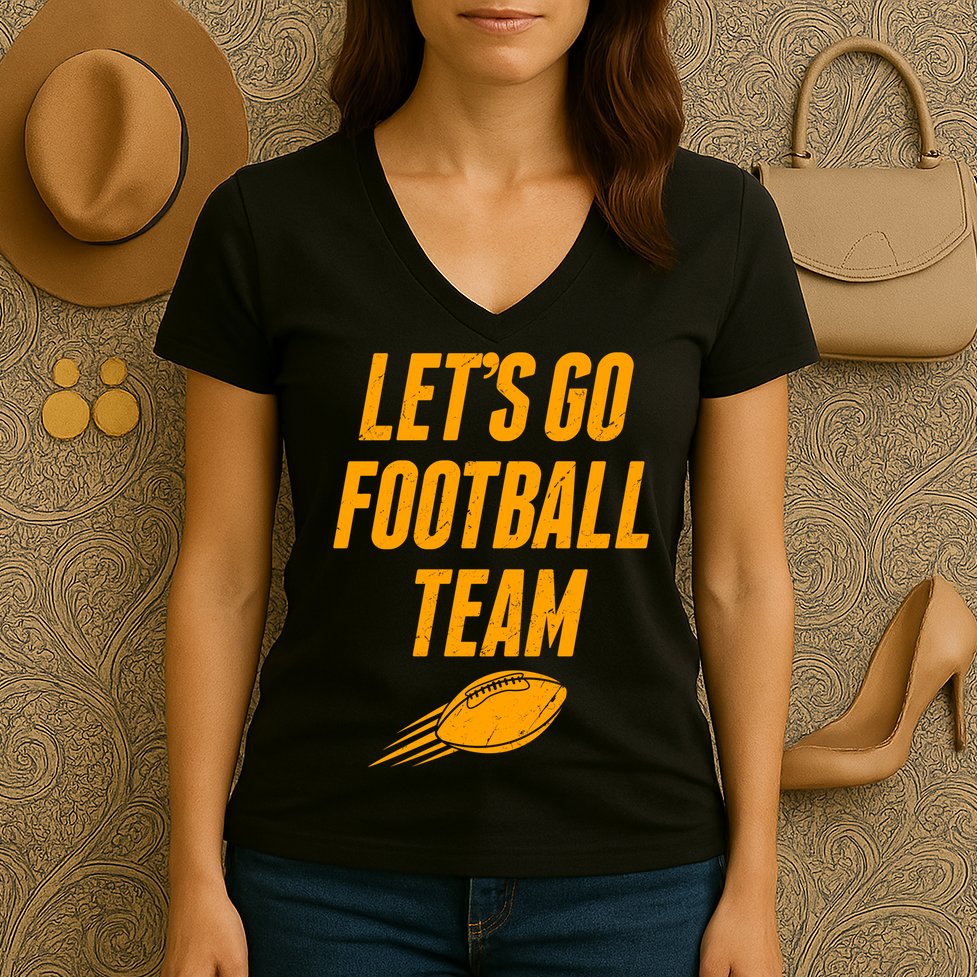 Let's Go Football Team Washington Football Fan Women's V-Neck T-Shirt