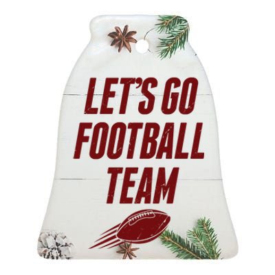 Let's Go Football Team Washington Football Fan Ceramic Bell Ornament