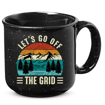 Lets Go Off The Grid Hiking 15oz Campfire Ceramic Mug