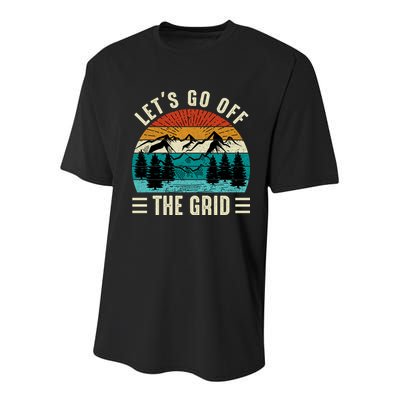 Lets Go Off The Grid Hiking Youth Performance Sprint T-Shirt