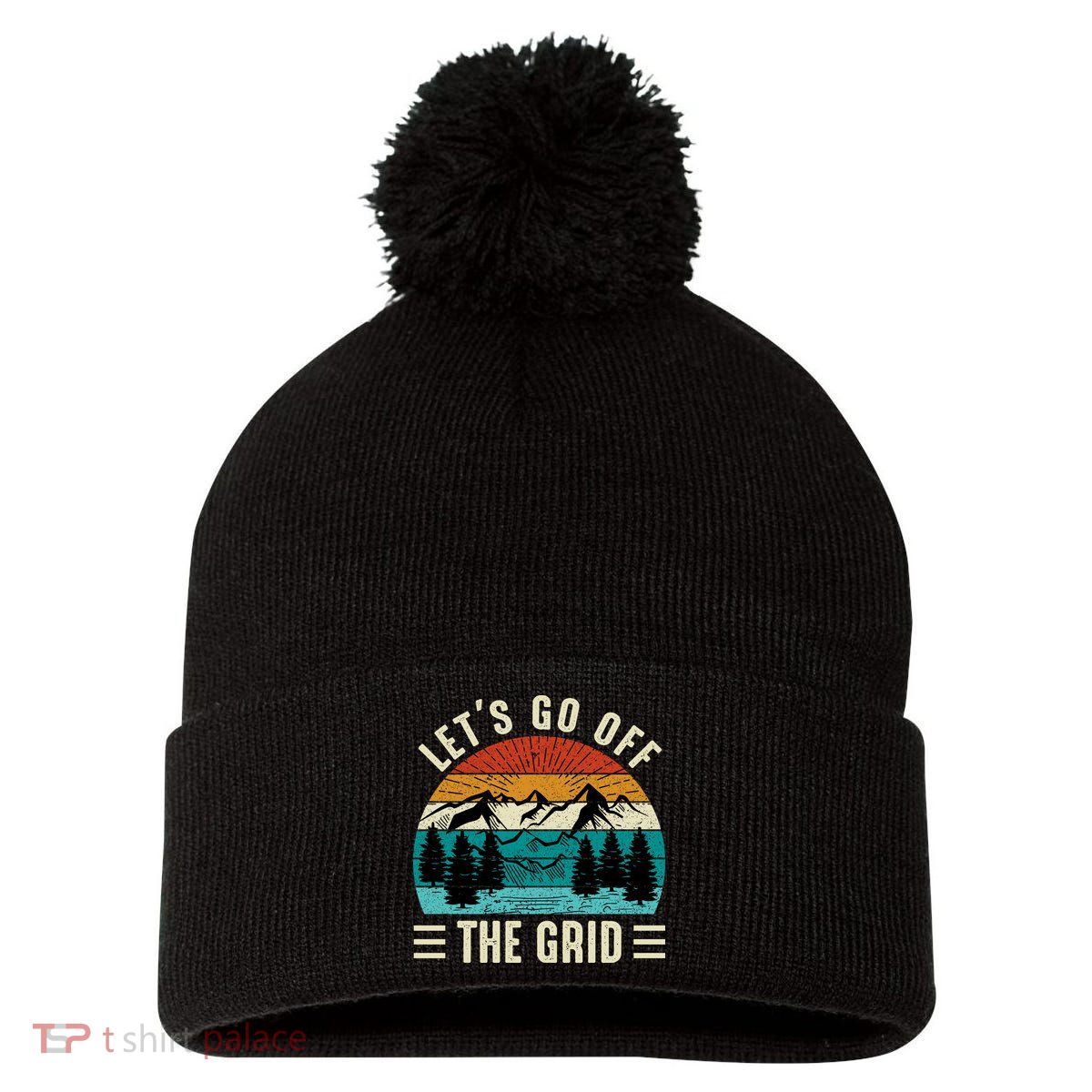 Lets Go Off The Grid Hiking Pom Pom 12in Knit Beanie