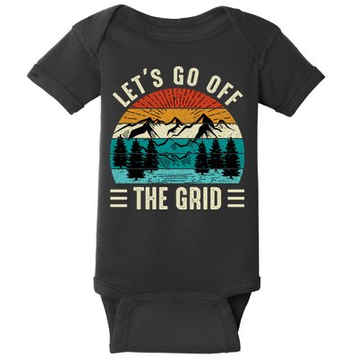 Lets Go Off The Grid Hiking Baby Bodysuit