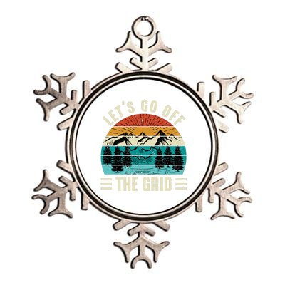 Lets Go Off The Grid Hiking Metallic Star Ornament