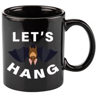Lets Hang Funny Halloween Bat 11oz C Handle Ceramic Mug