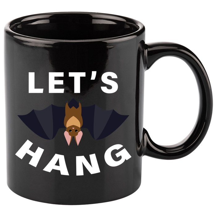 Lets Hang Funny Halloween Bat 11oz C Handle Ceramic Mug