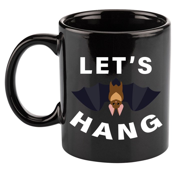 Lets Hang Funny Halloween Bat 11oz C Handle Ceramic Mug