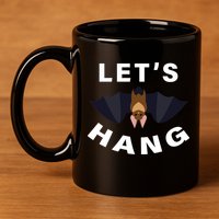 Lets Hang Funny Halloween Bat 11oz C Handle Ceramic Mug