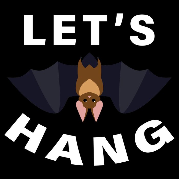 Lets Hang Funny Halloween Bat Drawstring Bag