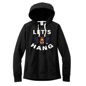 Lets Hang Funny Halloween Bat Women's Fleece Hoodie