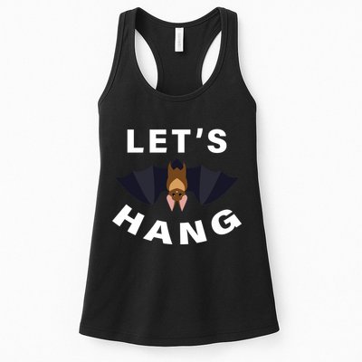 Lets Hang Funny Halloween Bat Womens Tank Top