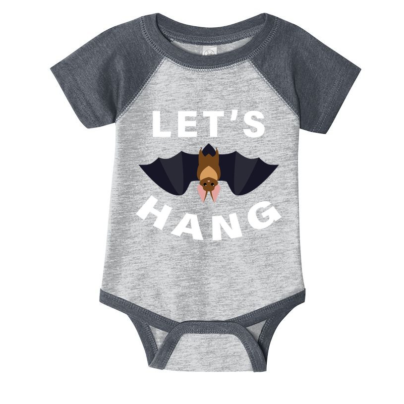 Lets Hang Funny Halloween Bat Infant Baby Jersey Bodysuit