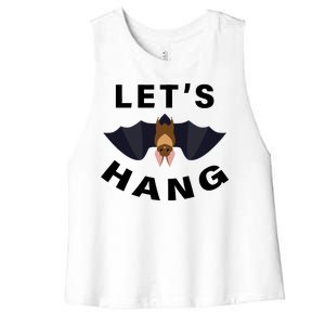 Lets Hang Funny Halloween Bat Women's Racerback Cropped Tank