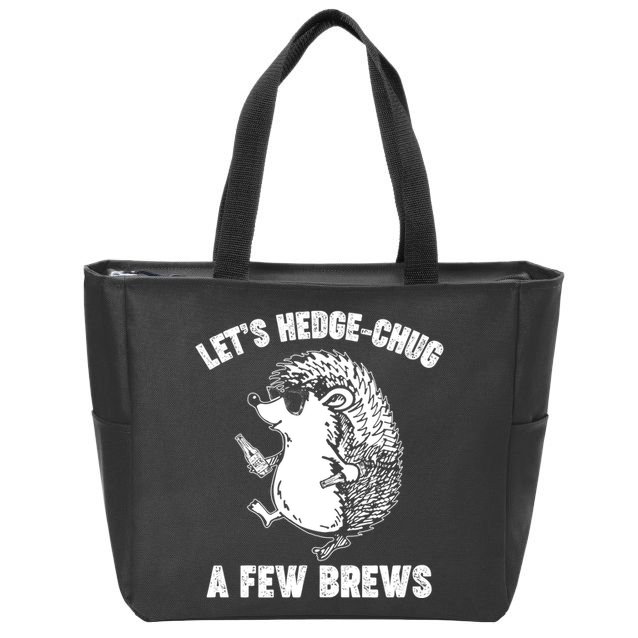 Let's Hedge-Chug A Few Brews Hedgehog Beers Zip Tote Bag