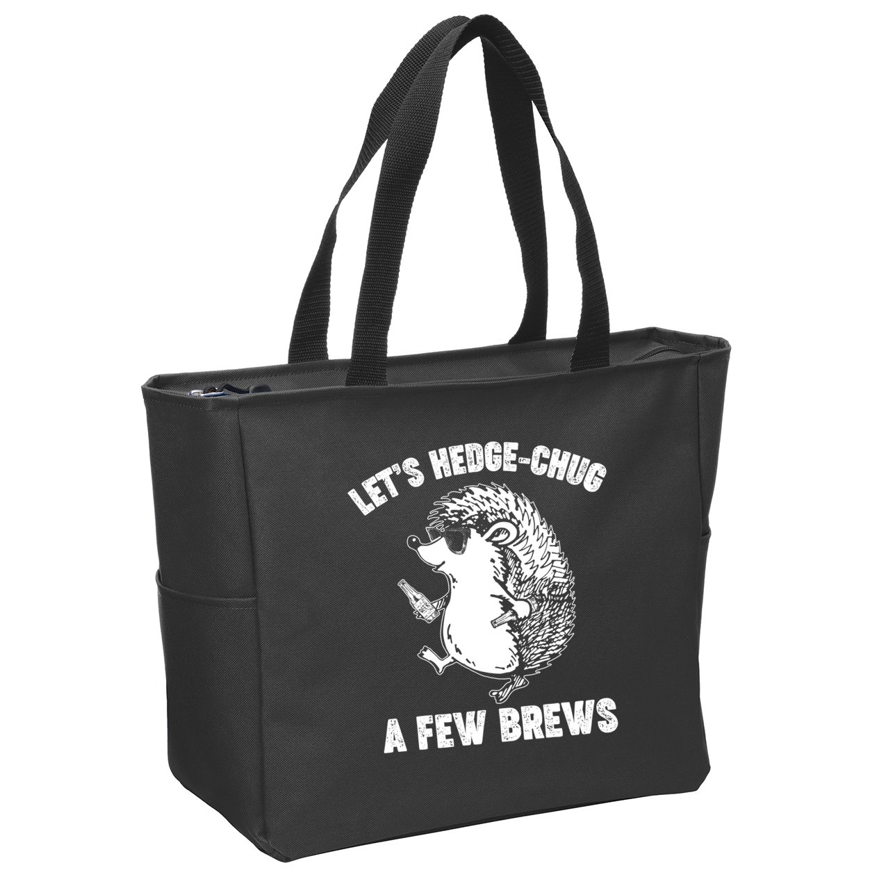 Let's Hedge-Chug A Few Brews Hedgehog Beers Zip Tote Bag