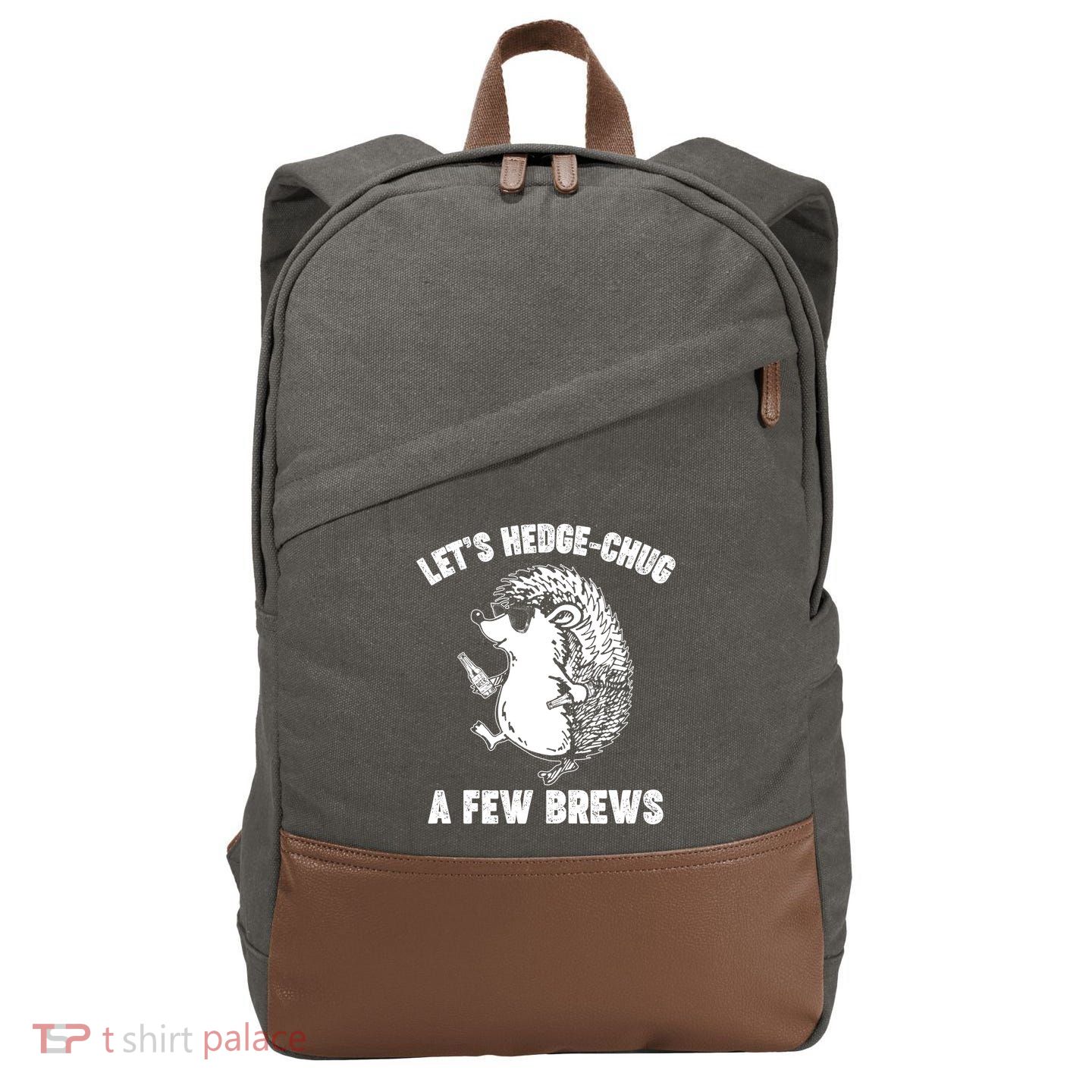 Let's Hedge-Chug A Few Brews Hedgehog Beers Cotton Canvas Backpack