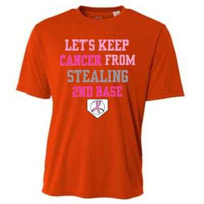 Let's Keep Cancer From Stealing 2nd Base Ribbon Cooling Performance Crew T-Shirt