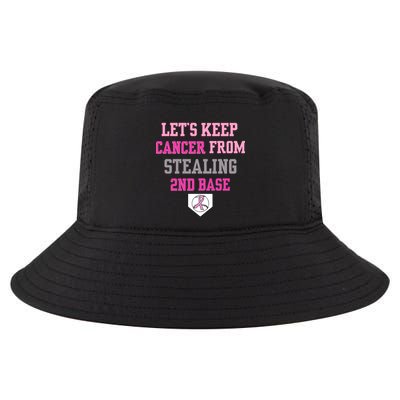 Let's Keep Cancer From Stealing 2nd Base Ribbon Cool Comfort Performance Bucket Hat